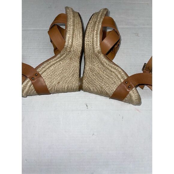 Madison Harding Espadrille Brown Leather Wedges Size 9 A36‎ - Picture 6 of 8